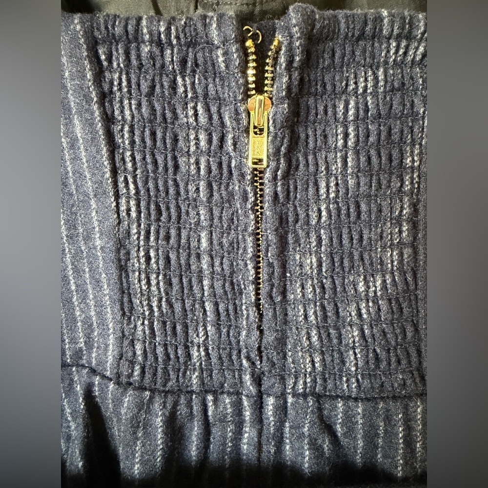 NEW Cara Cara Calypso Belt Bustier Midi Dress Navy Chalk Pin Stripe US 6 UK 10 - Picture 12 of 14